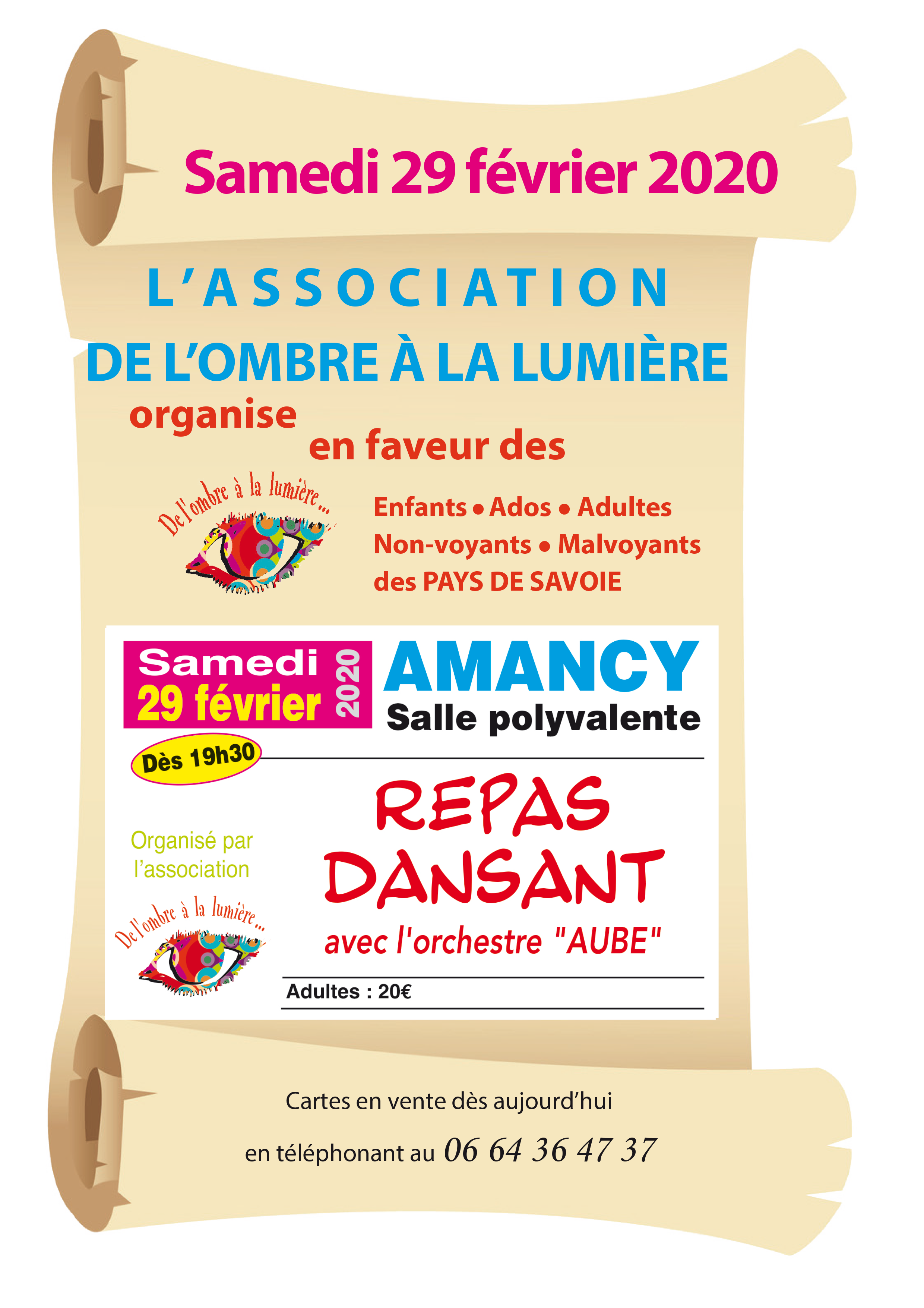 Affiche du repas dansant annuel 2020