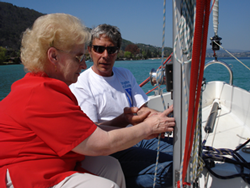 Sortie en voilier sur le lac d´Annecy organisée par l´Association